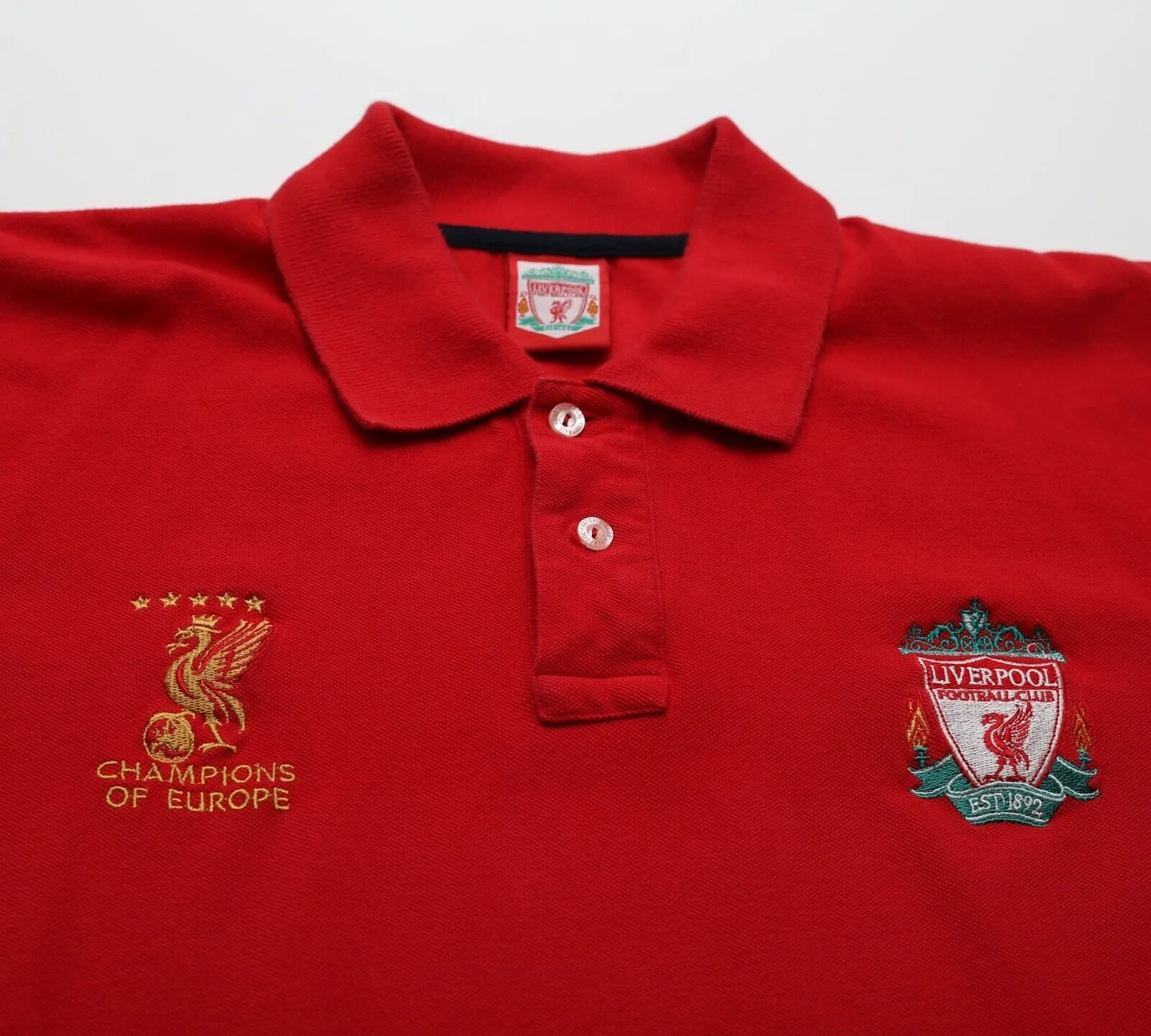 2004/05 LIVERPOOL Champions Of Europe Football Polo Shirt (M)