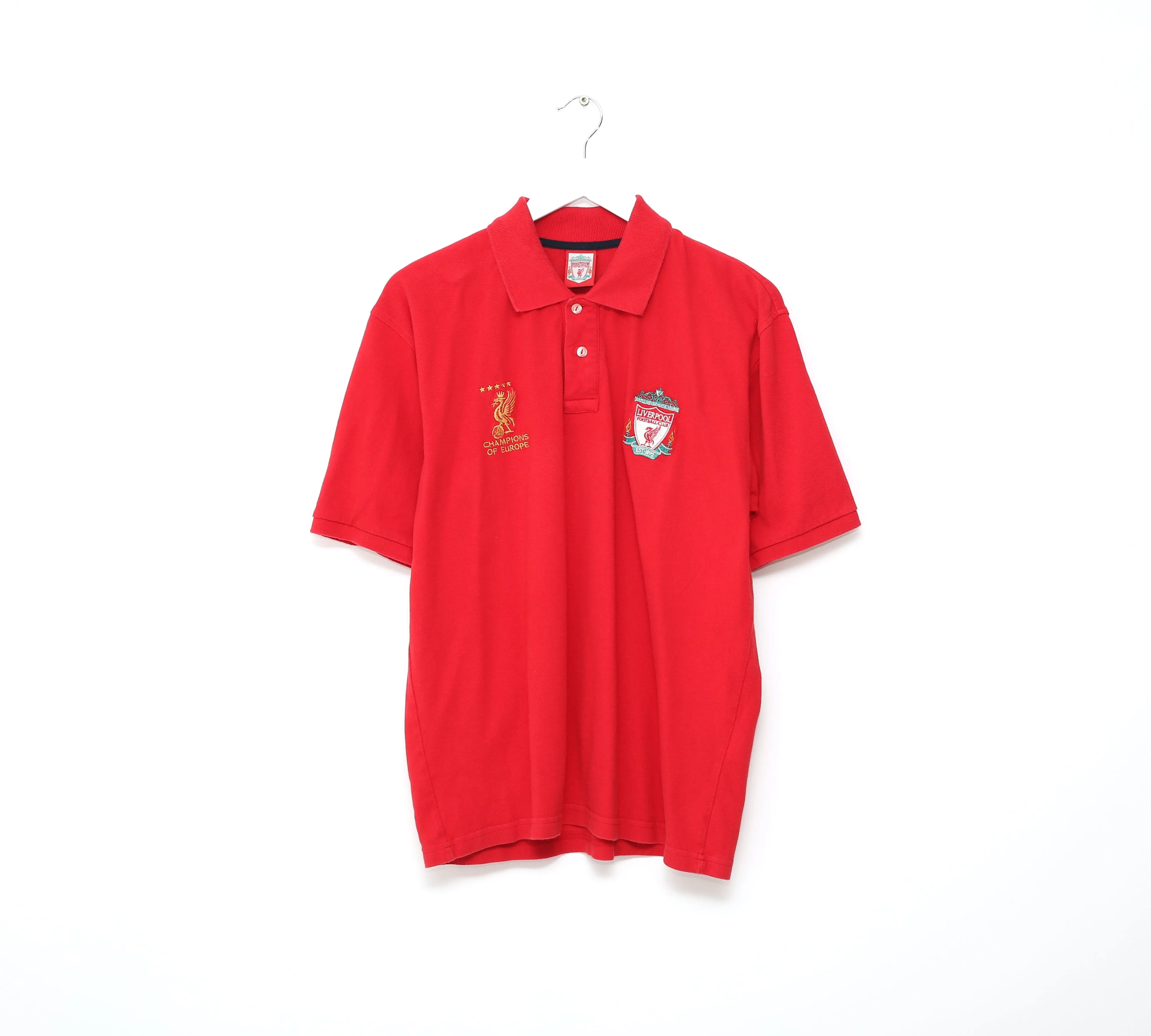 2004/05 LIVERPOOL Champions Of Europe Football Polo Shirt (M)