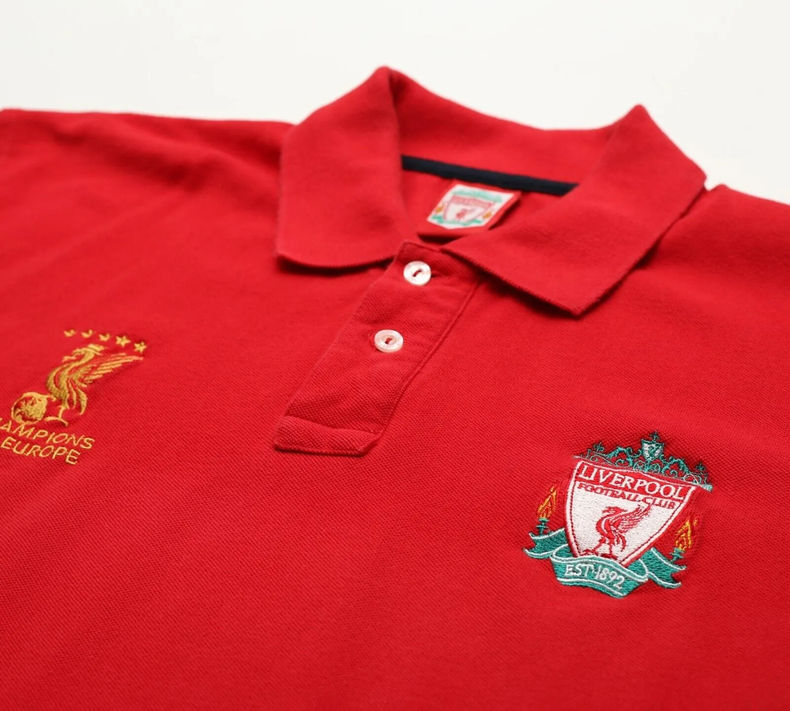 2004/05 LIVERPOOL Champions Of Europe Football Polo Shirt (M)