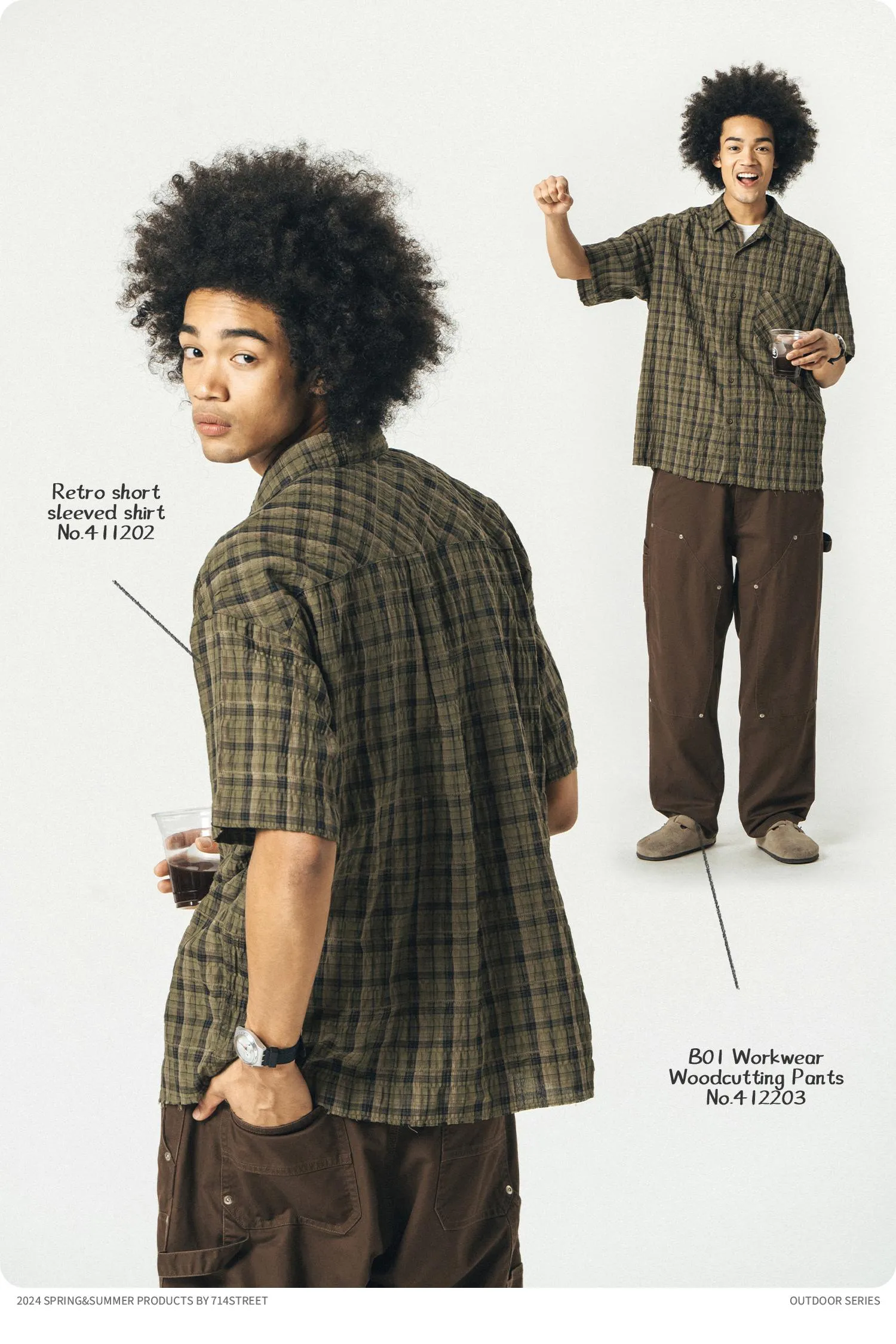 714STREET ヴィンテージチェックシャツ 714ST040