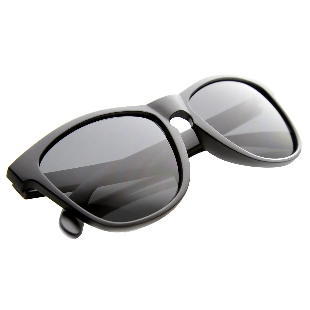 Action Sport Retro Keyhole Horned Rimmed Sunglasses