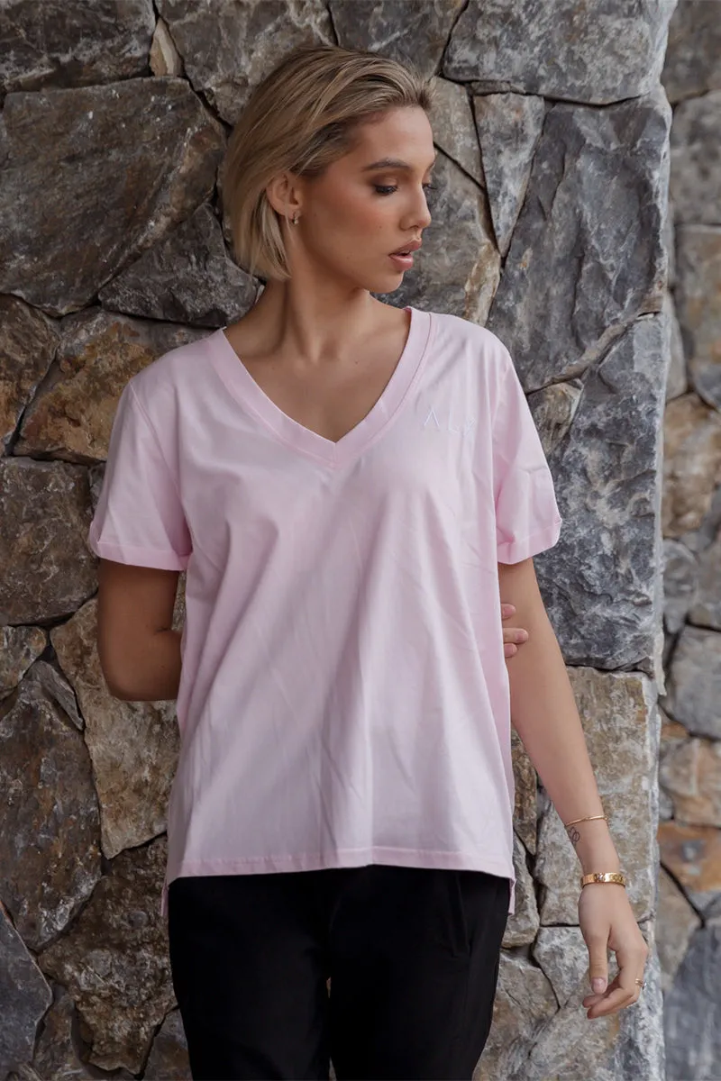 ALX V-Neck T-Shirt Pink