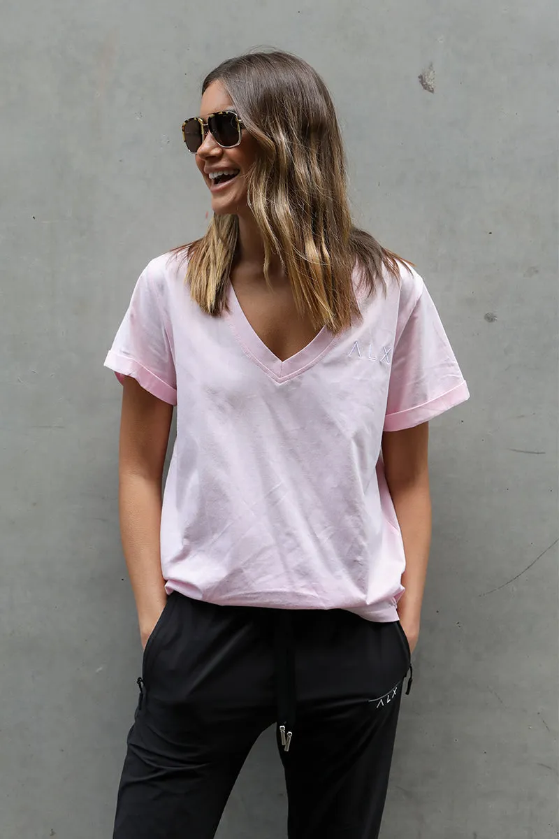 ALX V-Neck T-Shirt Pink