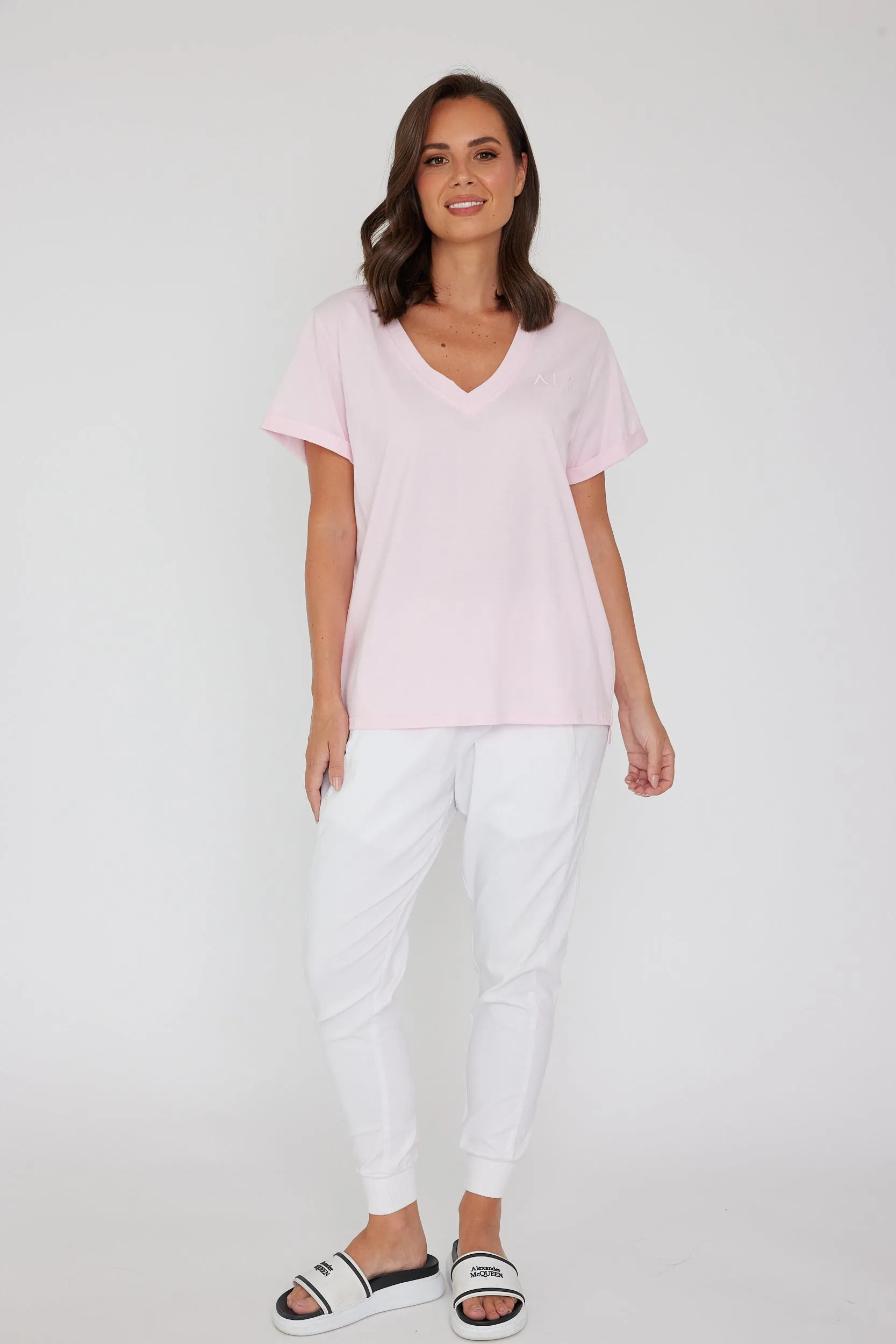 ALX V-Neck T-Shirt Pink