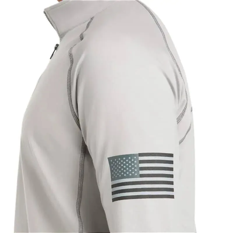 ARIAT - 1/4 Zip Long Sleeve Work shirt, Silver Fox