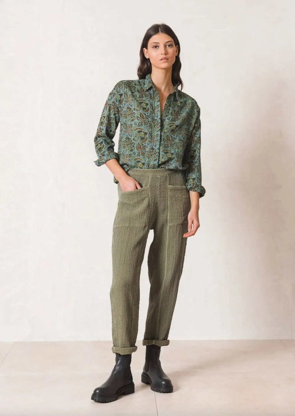 Batik Print Shirt Sage