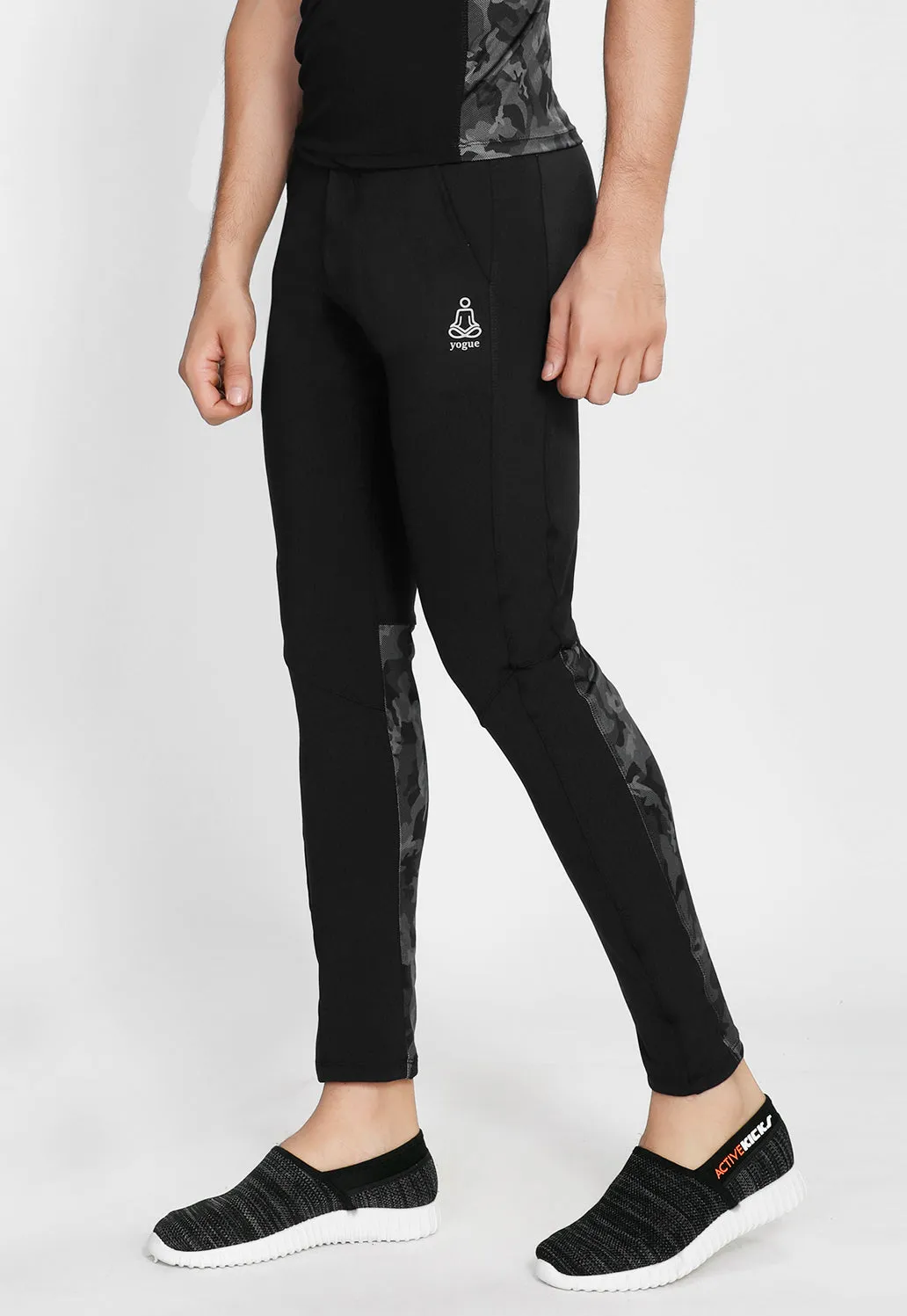 Black Camo Men's Running Tights