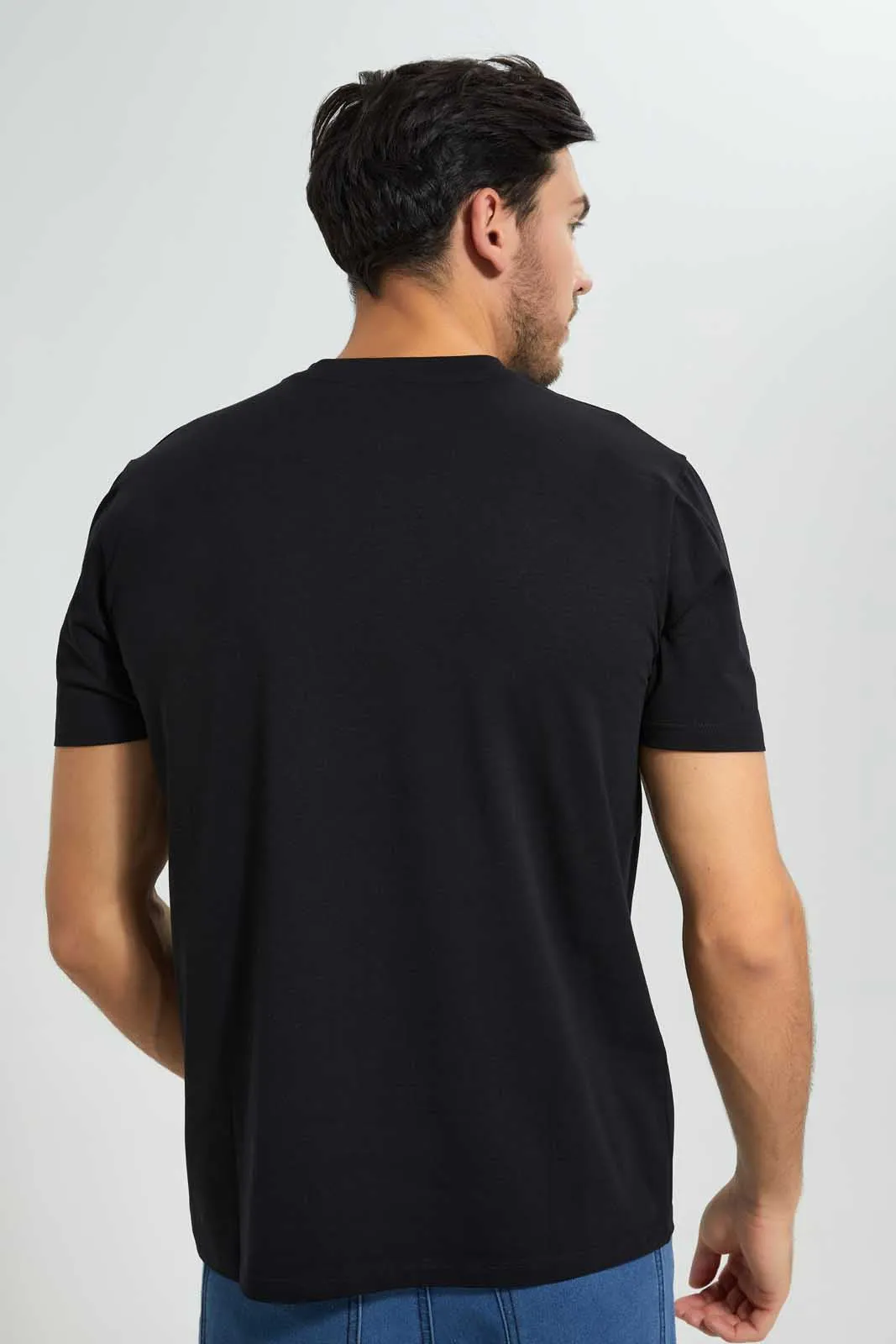 Black Zip Placket Polo Shirt