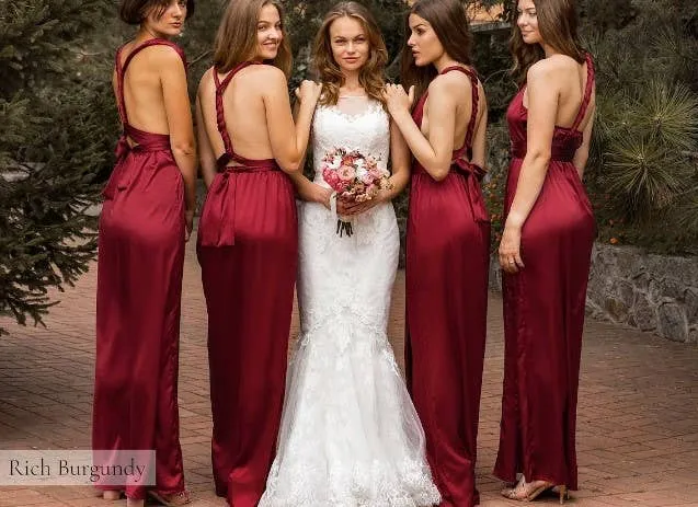 Bridesmaid Dress  / Satin Infinity Multiway Wrap Dresses