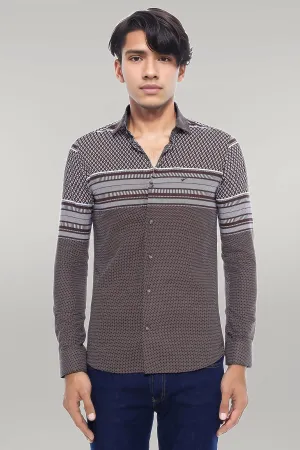 Brown Diamond Patterned Shirt - Wessi