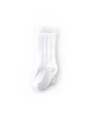 Cable Knit Tights | White | Little Stocking Co.
