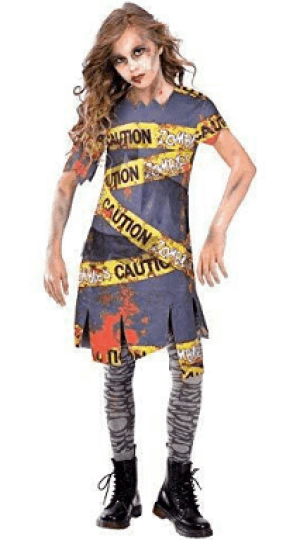 Caution Zombie Costume Set - Small (4-6)