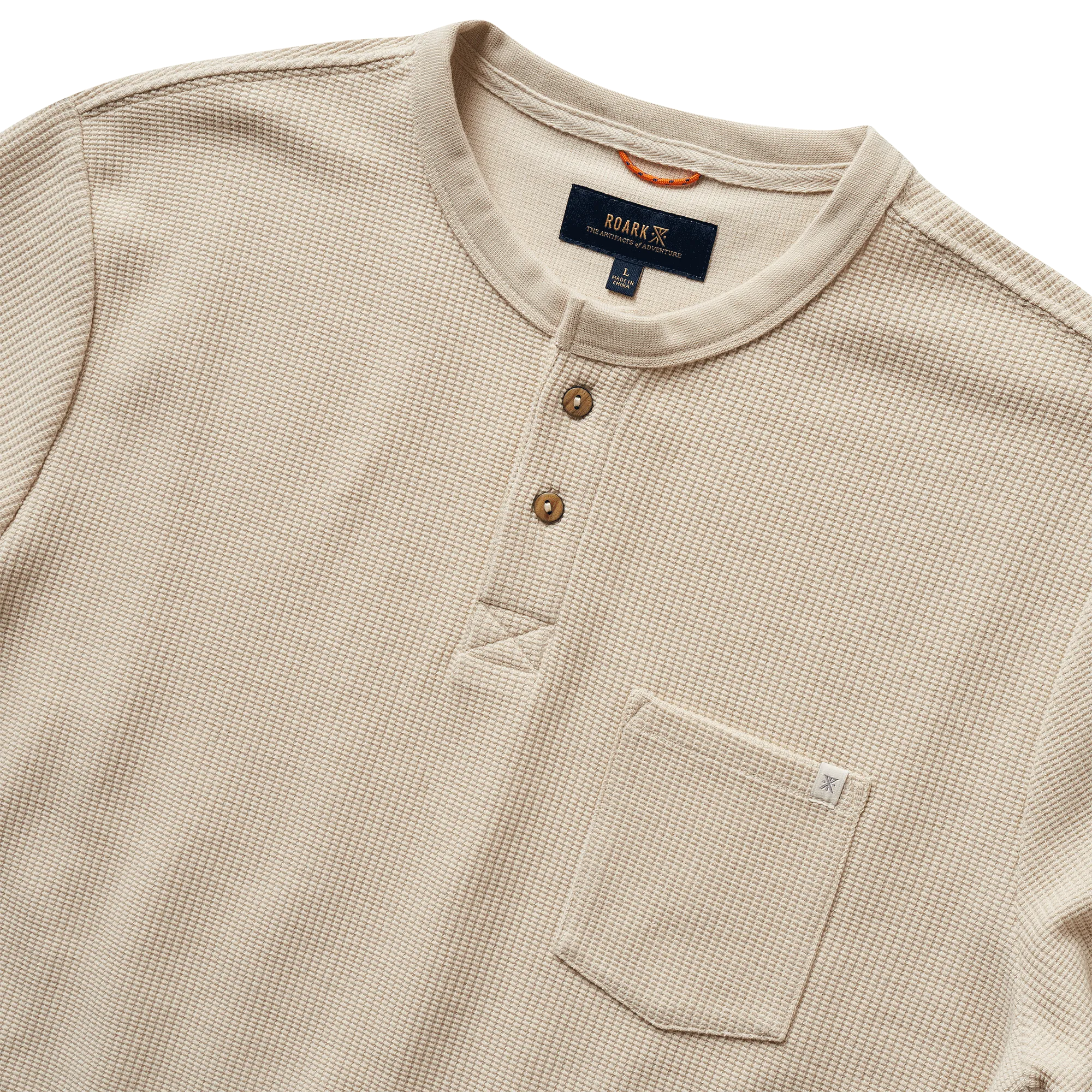 Companion Long Sleeve Thermal Henley - Almond Paste