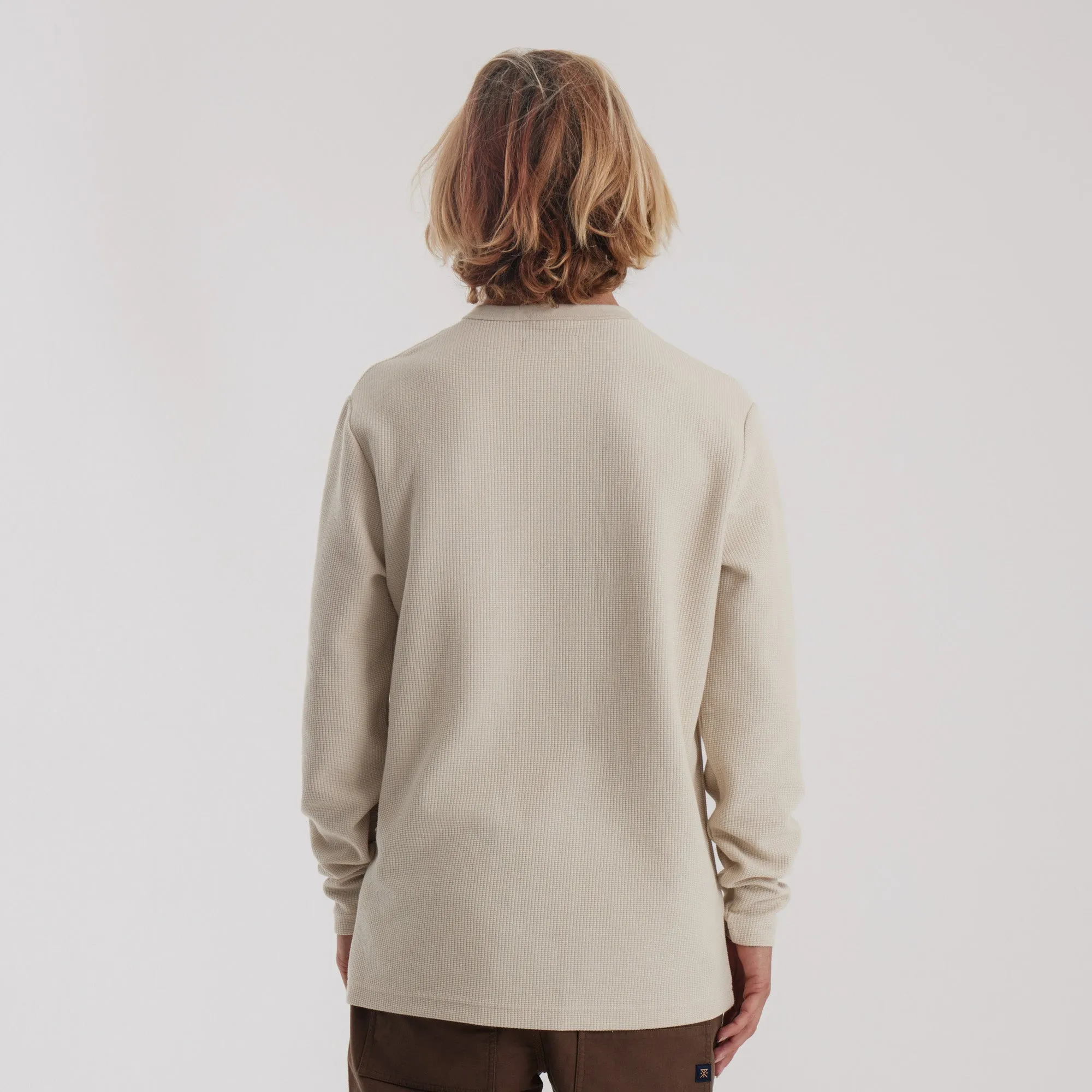 Companion Long Sleeve Thermal Henley - Almond Paste