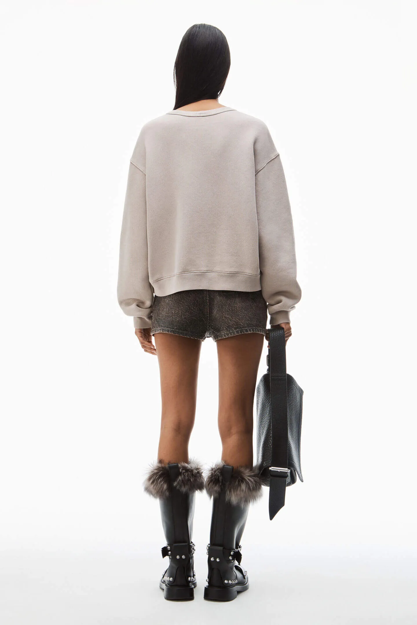 CREWNECK SWEATSHIRT WITH BLADE LOGO