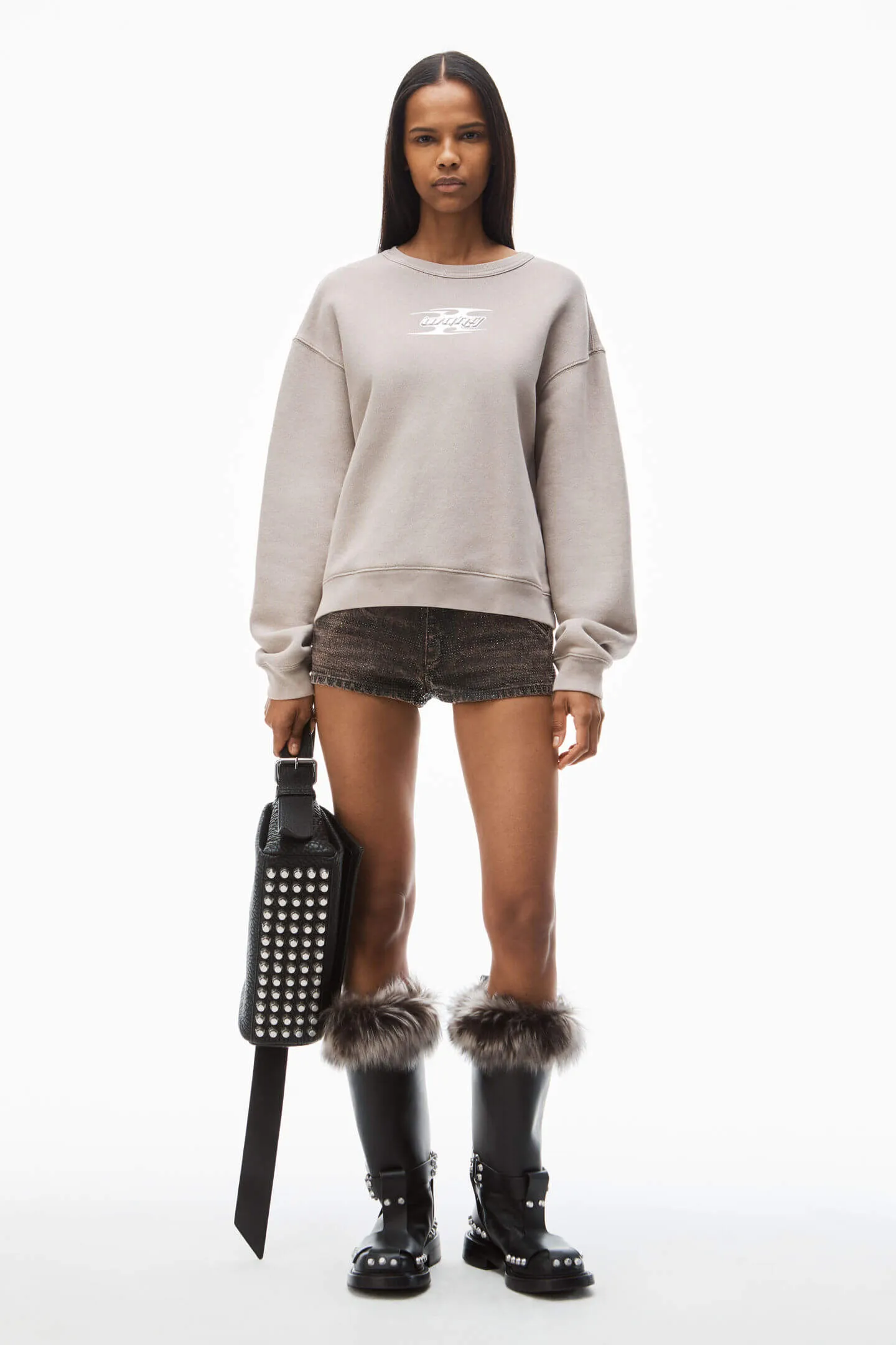 CREWNECK SWEATSHIRT WITH BLADE LOGO