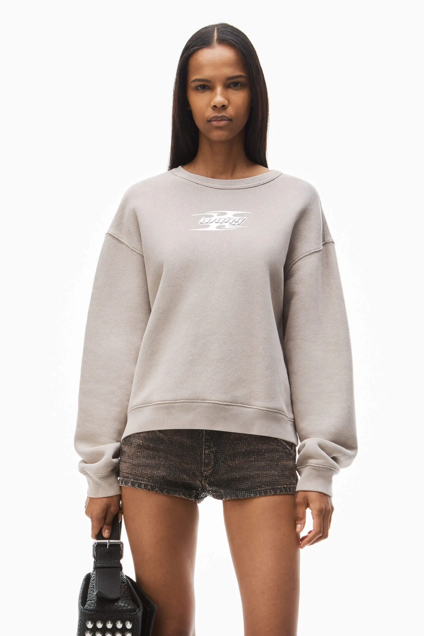 CREWNECK SWEATSHIRT WITH BLADE LOGO