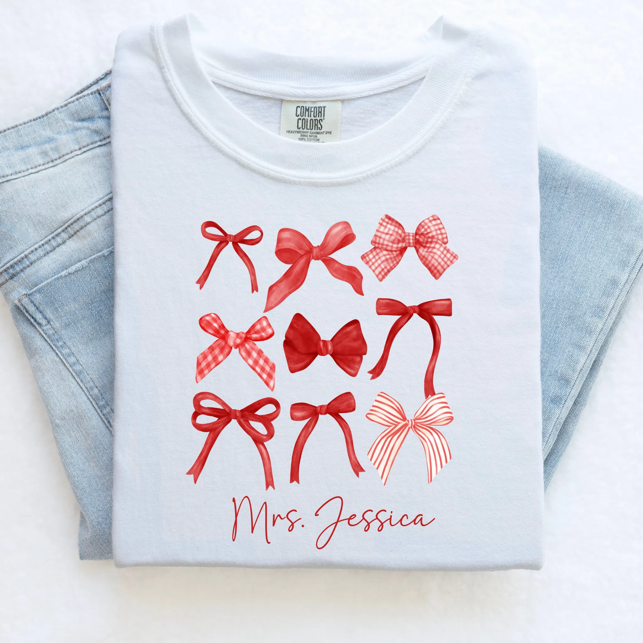 Custom Teacher Bow Valentine's Day Shirt