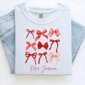 Custom Teacher Bow Valentine's Day Shirt