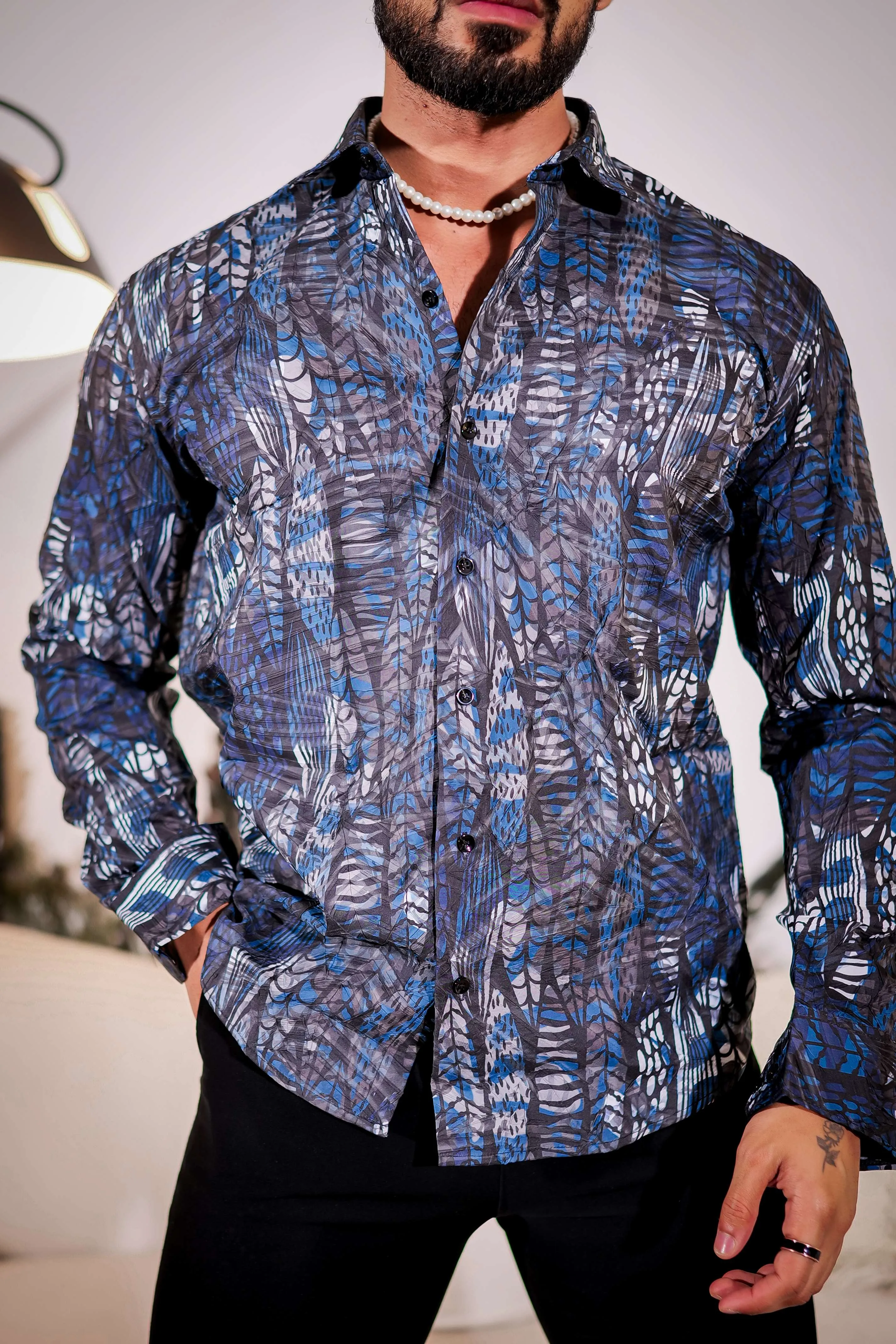 Dark Black Multicolor Imported Premium Shirt for Men's