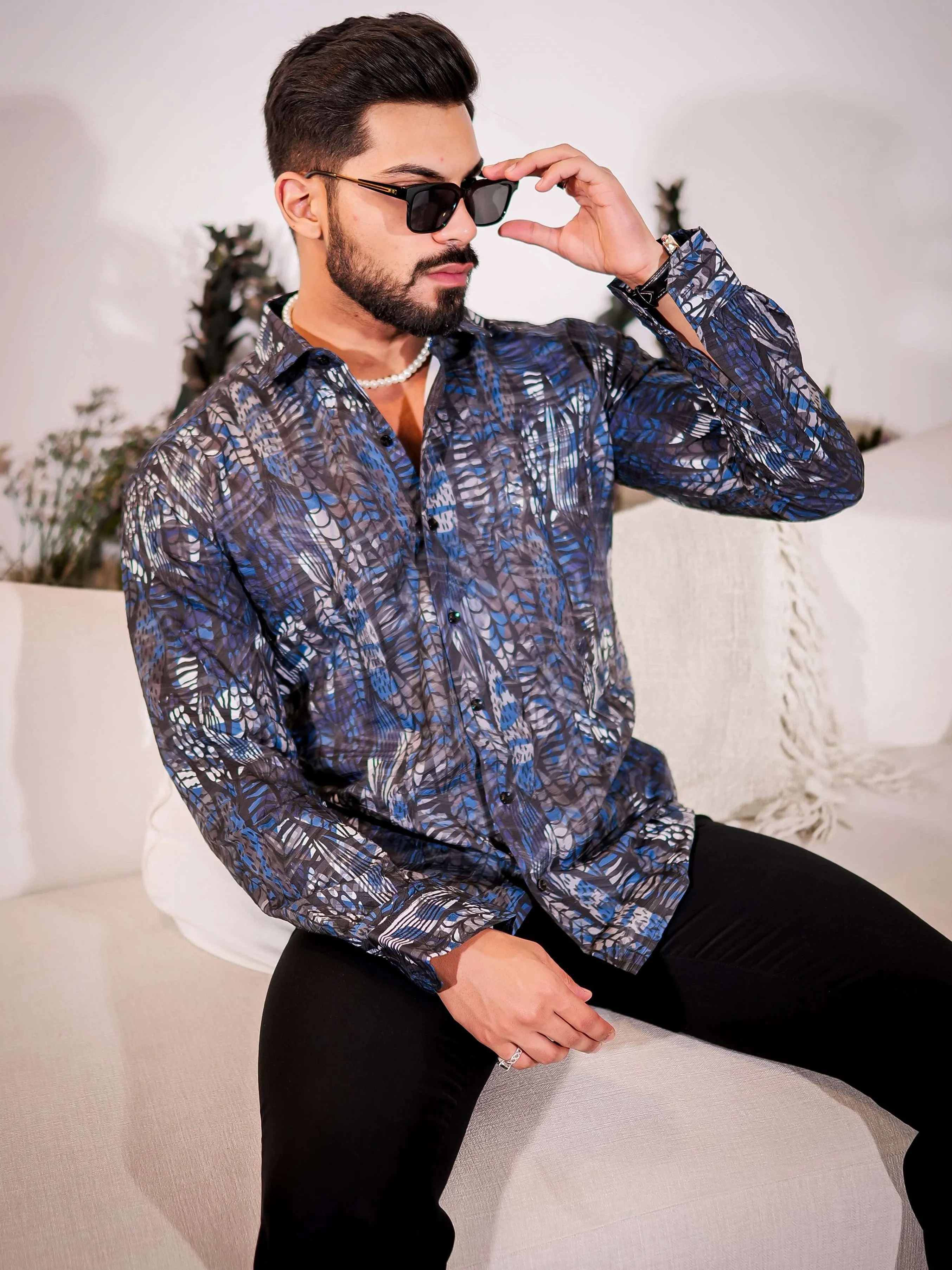 Dark Black Multicolor Imported Premium Shirt for Men's