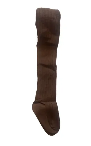 Dark Brown Ribbed Tights