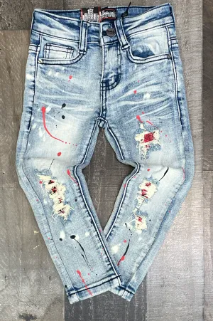 DENIMiCITY-  snakeskin patch denim jeans (red) (kids)