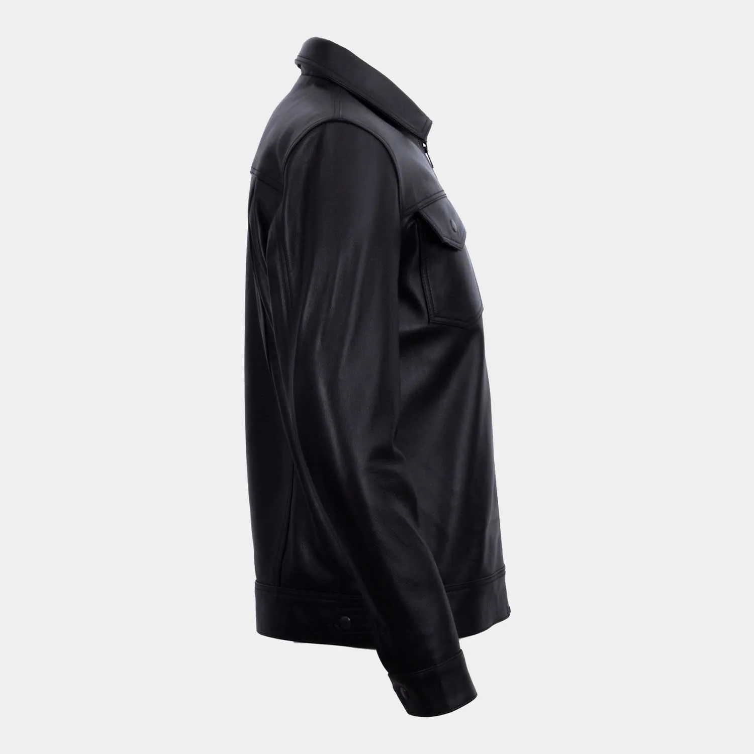 Diran Black Leather Biker Jacket