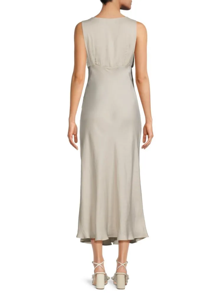 Drimma maxi satin slip dress Rd Style, color Fog