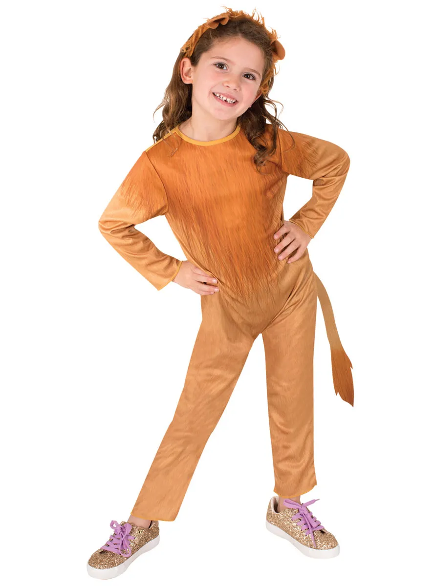 Fierce Lion Girls Classic Animal Costume Jumpsuit