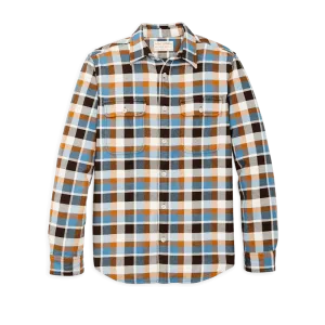 Filson Skyrta - Vintage Flannel Work Shirt - Brown/Cream/Ochr
