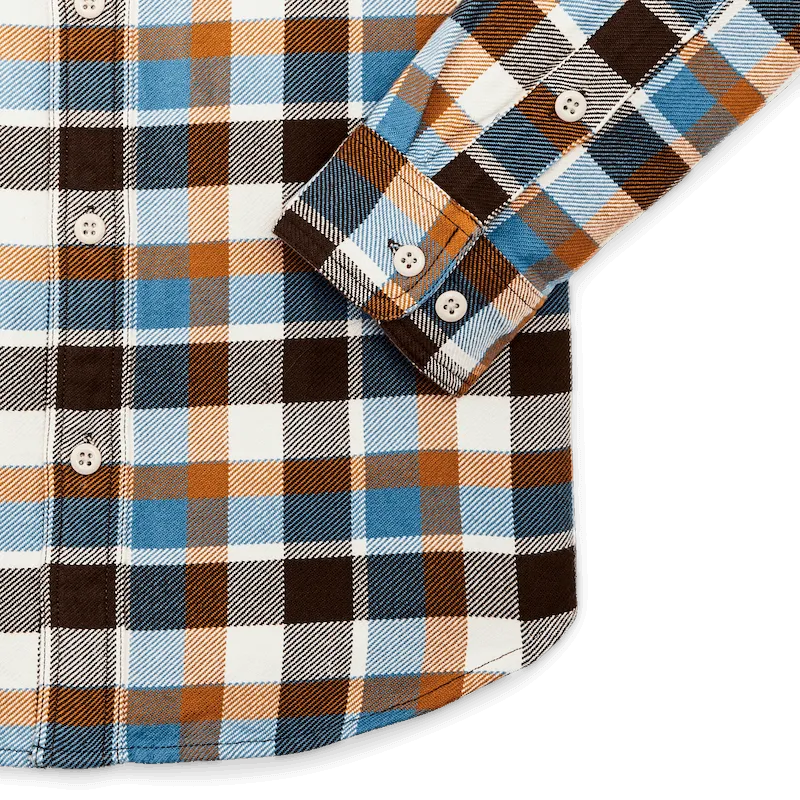 Filson Skyrta - Vintage Flannel Work Shirt - Brown/Cream/Ochr