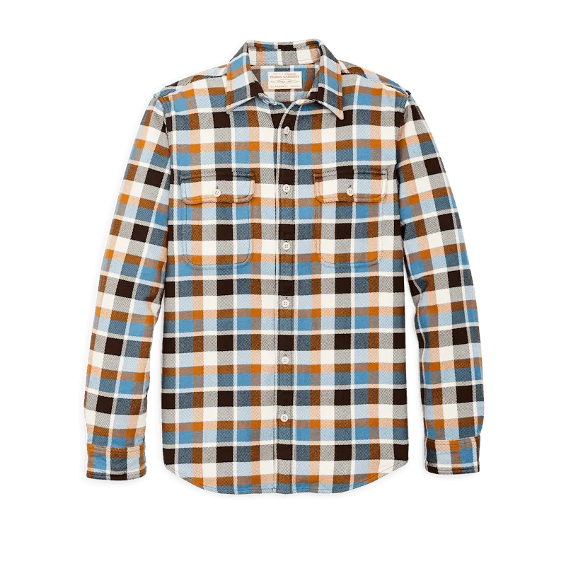 Filson Skyrta - Vintage Flannel Work Shirt - Brown/Cream/Ochr