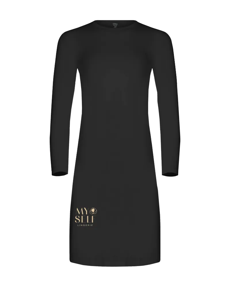 FK340 41" Black Long Sleeve Seamless Shell Dress