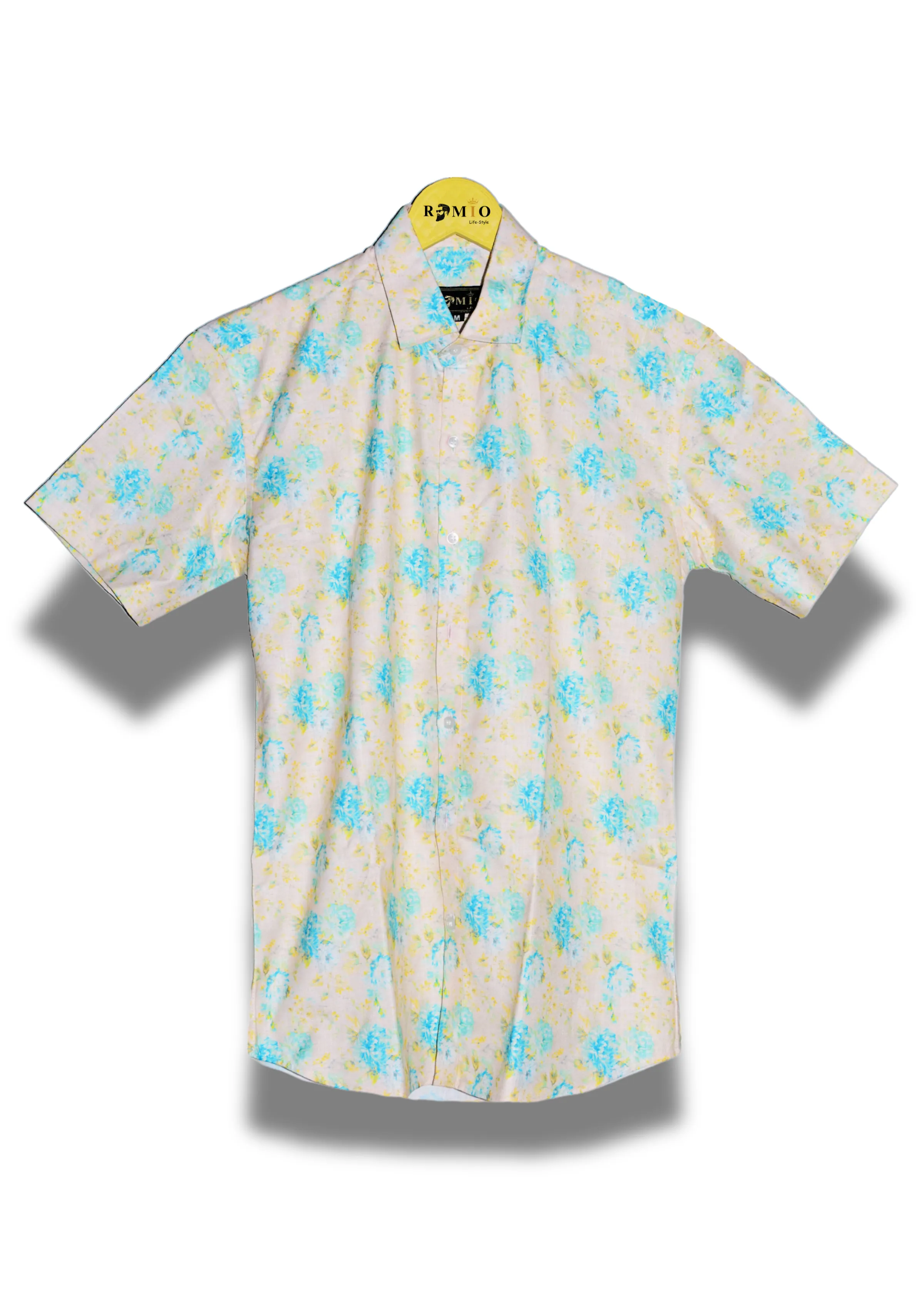 Floral Print Slim Fit Casual Half Sleev Shirt (f25)