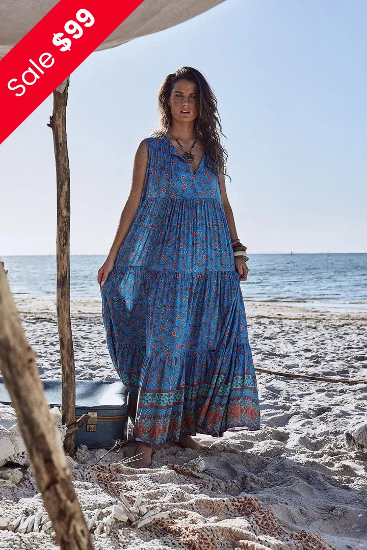 Folk Floral Maxi Dress
