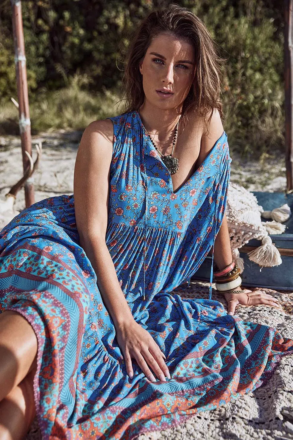 Folk Floral Maxi Dress