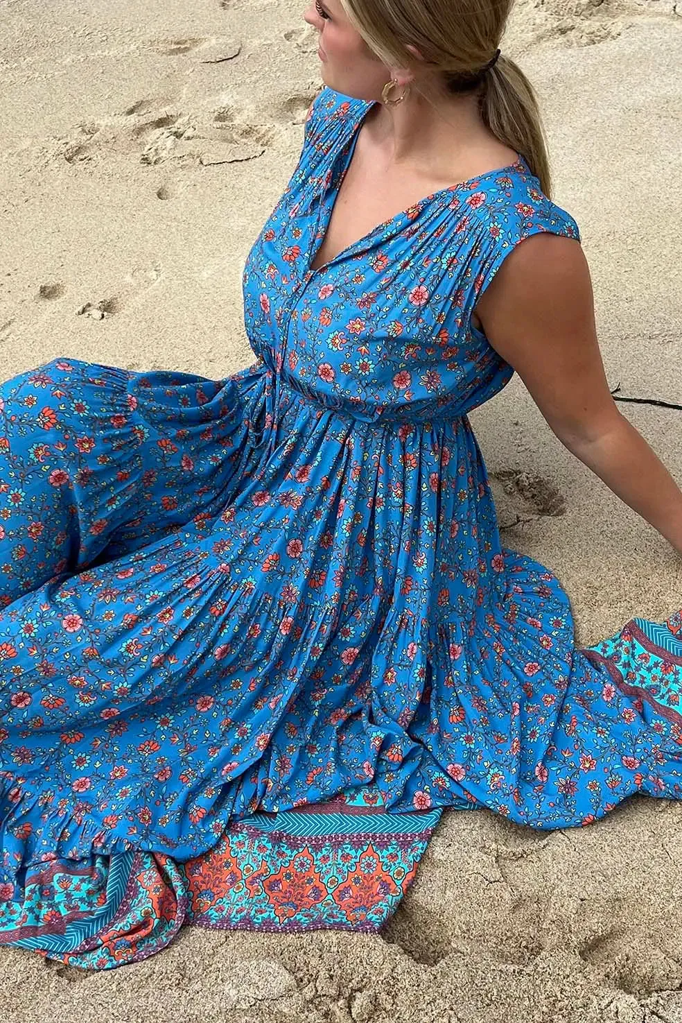 Folk Floral Maxi Dress