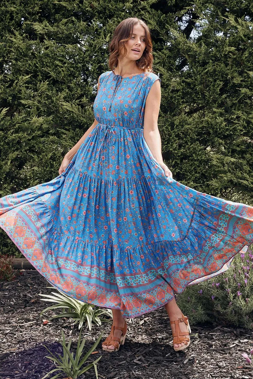 Folk Floral Maxi Dress
