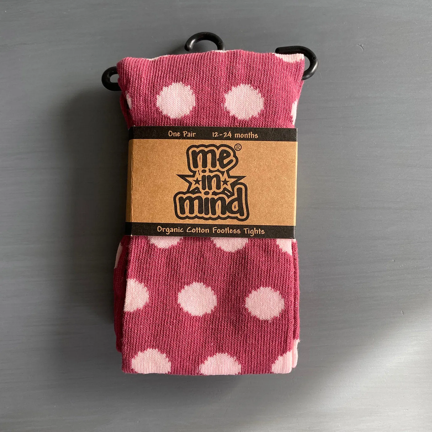 Footless Tights - Polka Dots - Burgundy/Lt.Pink