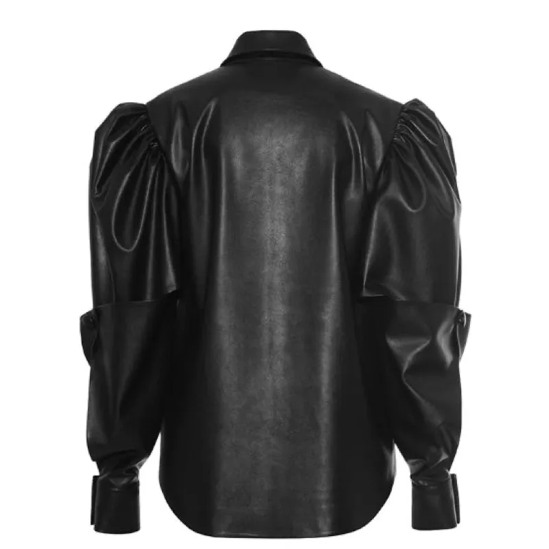Girlfriend Leather Shirt - 36 - 38