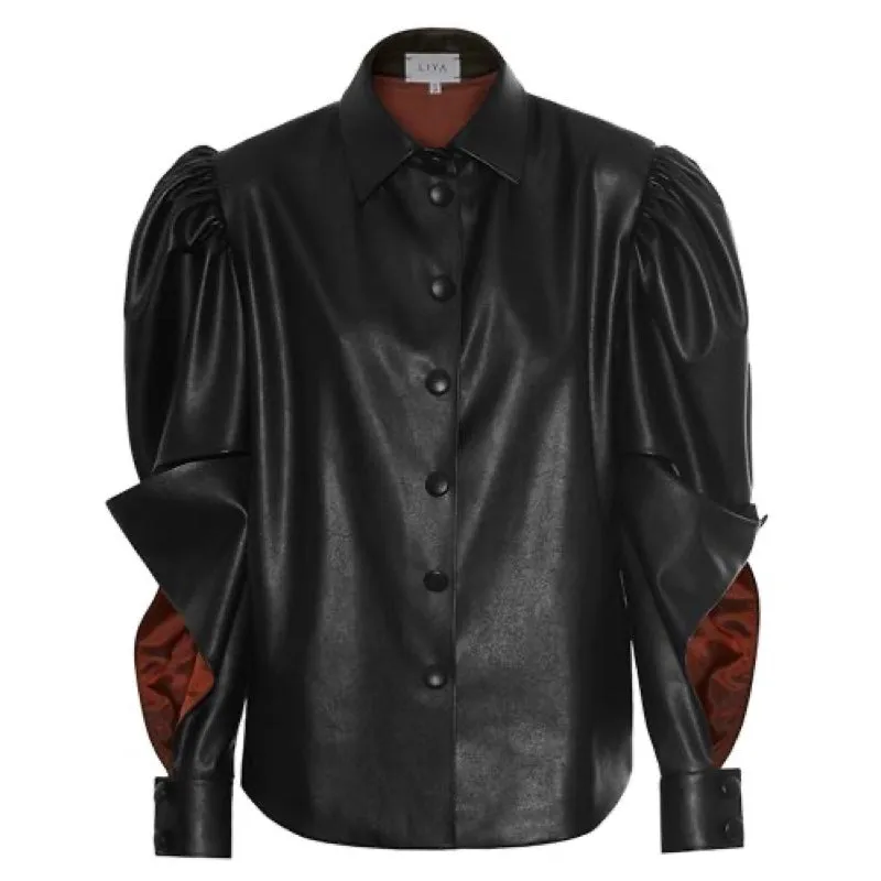 Girlfriend Leather Shirt - 36 - 38