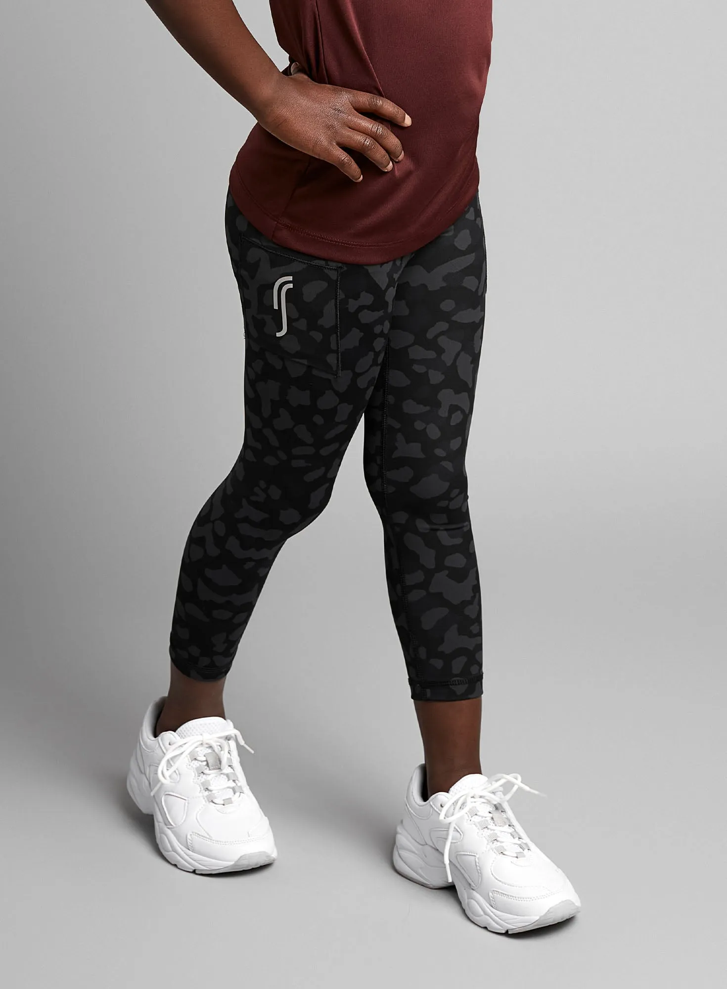 Girl's High Waist Tights Side Ball Pocket