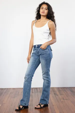 Hannah Mid-Rise Denim Boot Cut Jeans