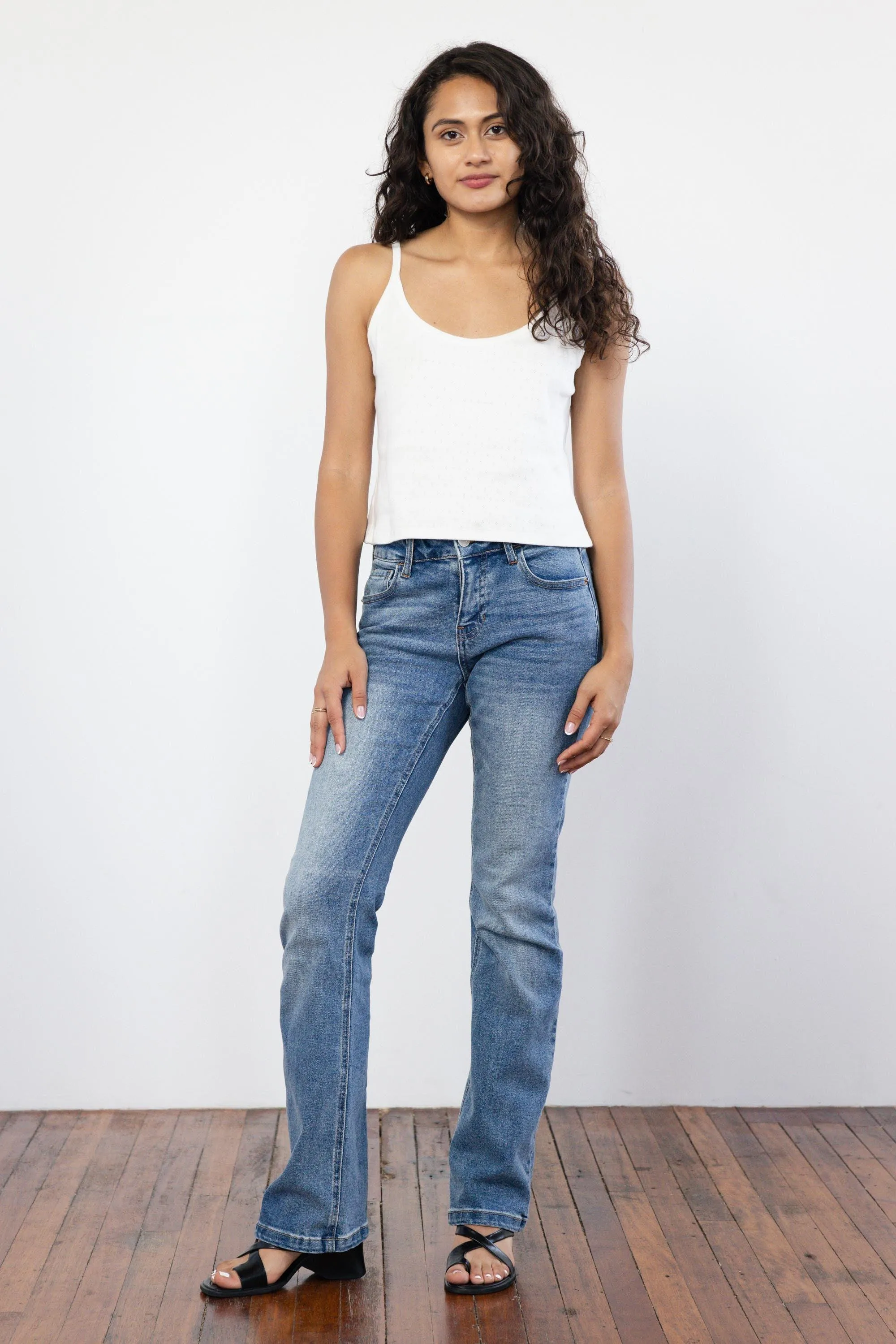 Hannah Mid-Rise Denim Boot Cut Jeans