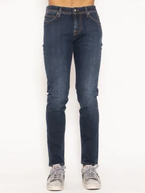 Jeans Elasticizzato con Impunture Blu