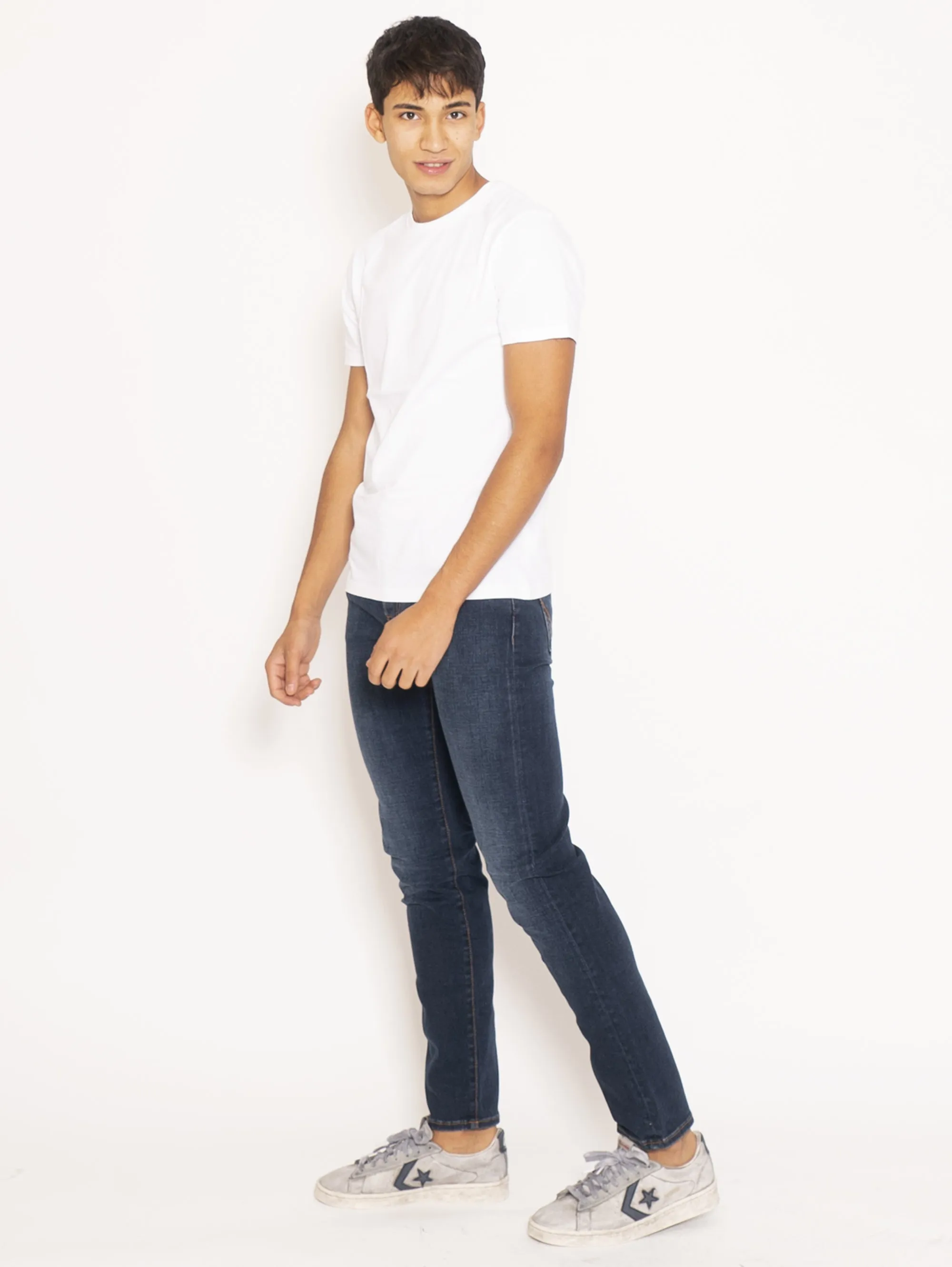 Jeans Elasticizzato con Impunture Blu