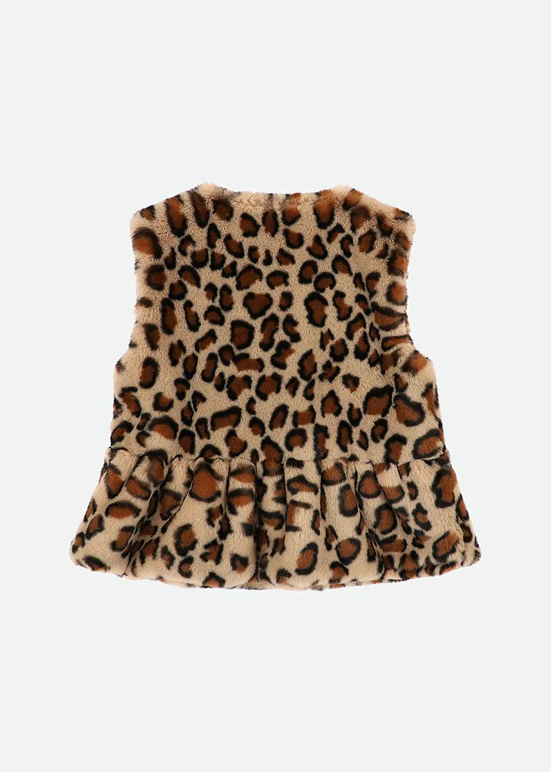 Jill Fur Gilet Leopard