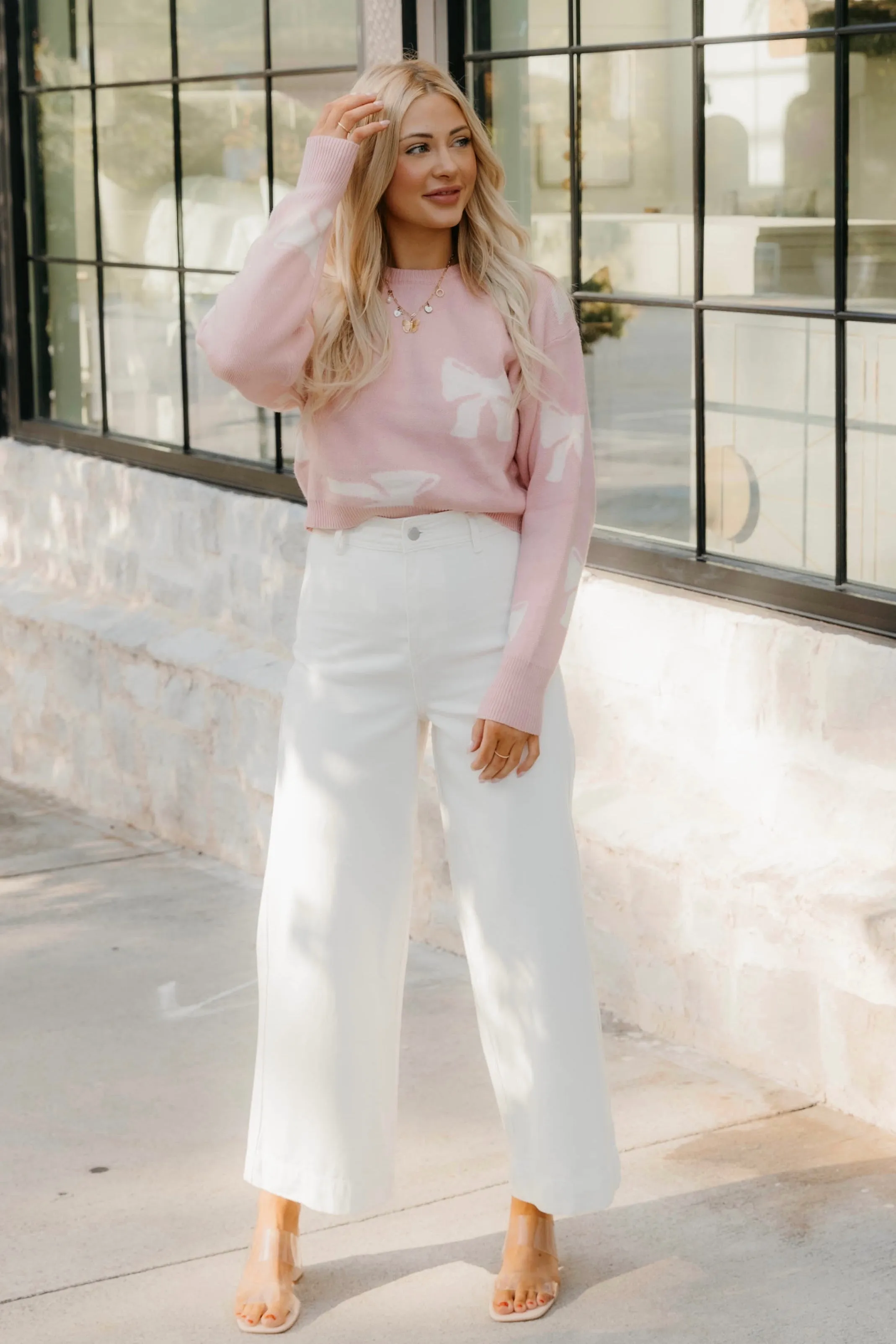 Lakelynn Ribbon Print Oversized Sweater