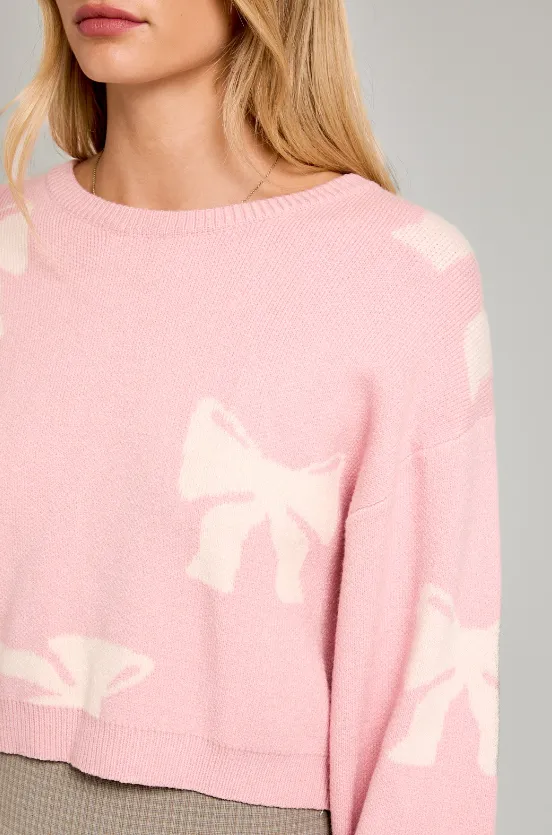 Lakelynn Ribbon Print Oversized Sweater